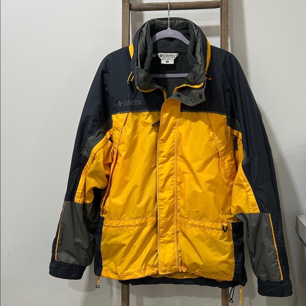Columbia Vintage Fire Ridge Zip Up 3 In 1 Men’s Size XL Jacket Yellow Gray